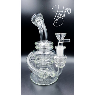 Dab Rig Recycler 7.5" HTB บ้องแก้วน้ำวน รีไซเคลอร์ แจกันแก้ว BU074