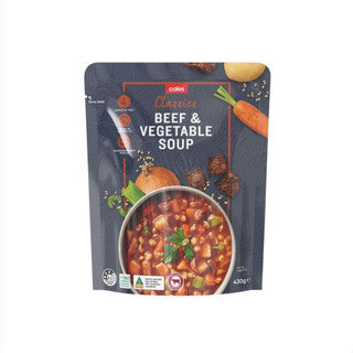 Coles - Classic beef&amp;vegetable soup pouch 430g