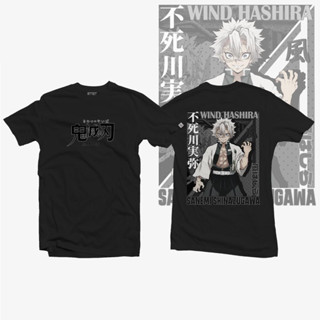 เสื้ออนิเมะ Demon Slayer - Sanemi Shinazugawa เสื้อยืดแขนสั้นพิมพ์ลายตัวละครอนิเมะใหม่ล่าสุด