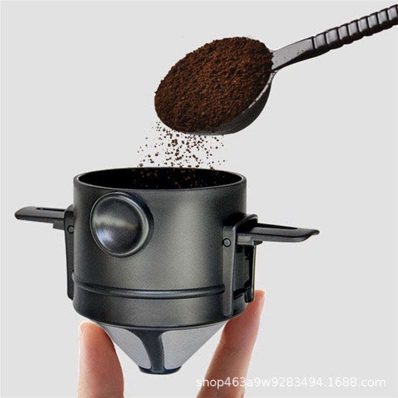 🔥💞ดริปเปอร์กาแฟ สแตนเลส Dripper Stainless Steel ที่กรองกาแฟแบบพกพา{k80}