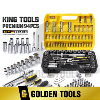 DELTON King Tools ชุดเครื่องมือ ประแจ ชุดบล็อก 94 ชิ้น ขนาด 1/4 นิ้ว และ 1/2 นิ้ว KING TOOLS SERIES รุ่น DKT-94PCS