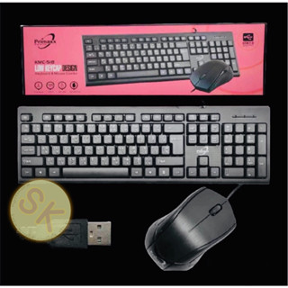 Primaxx KMC-518 Waterproof Keyboard+Mouse USB ชุดคีย์บอร์ด+เมาส์ (สีดำ)