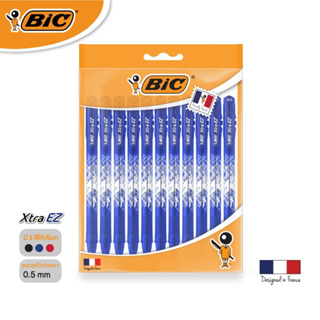 [Official Store] BIC บิ๊ก ปากกา XTRA EZ CLIC ปากกาลูกลื่น เเบบกด หมึกน้ำเงิน หัวปากกา 0.5 mm. จำนวน 12 ด้าม