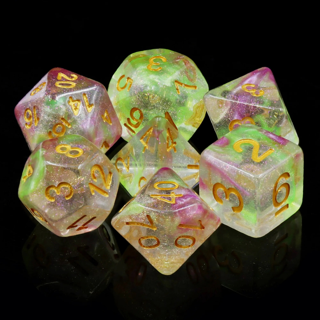Mystic Mirage Dice Set of 7 | ลูกเต๋า Dice For DnD D&D MTG RPG TRPG เกมกระดาน บอร์ดเกม Game ไพ่ทาโรต์ Magic เมจิก