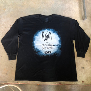 vtg.T-Shirt เสื้อวง KORN AND BREAKING BENJAMIN WITH SPECIAL GUESTS BONES MADE IN EL SAVALDOR Sz.XL 100% COTTON