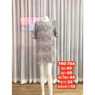 TND704 เดรสหรือเสื้ออินเดีย ผ้าคอตตอนอินเดีย แขนสี่ส่วน คอกลม ใส่สบายผ่าข้าง พร้อมส่ง