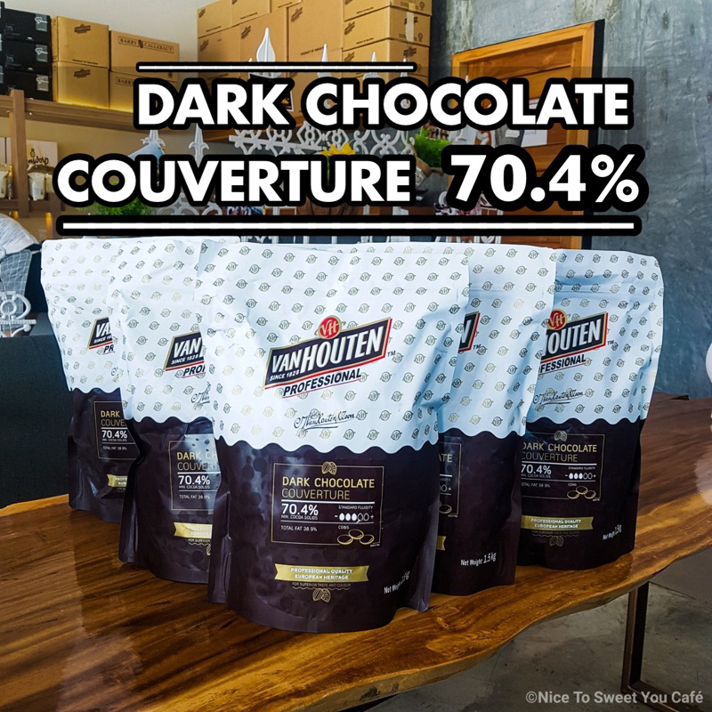 Van Houten 70.4% | 57.7% ดาร์กช็อกโกแลตแท้ ยกถุง 1.5kg