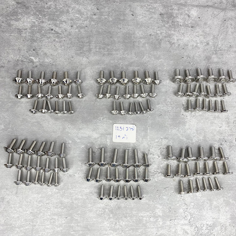 น็อตชุดสี รุ่น เวฟ125 R/S (เลส) 18ตัว งานแสตนเลสแท้