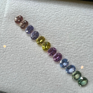 Unheated sapphire พลอยแซฟไฟร์ไม่เผา จากศรีลังกา 5.34ct รวม12 เม็ด