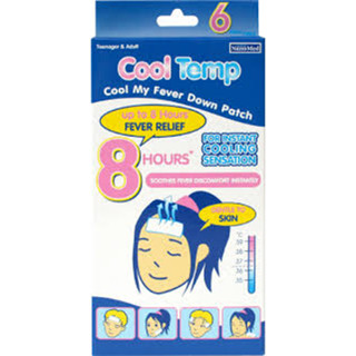 แผ่นแปะลดไข้ cool temp (เด็กโตและผู้ใหญ่) 1 กล่อง มี 2 ชิ้น