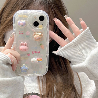 เคสนิ่มเคสใสการ์ตูนนูนขอบหยัก OPPO A15 A16 A17 A53 A54 A57 A5S A74 A76 A77 A78 A5 A31 RENO4 RENO5 RENO6Z RENO7Z RENO8T