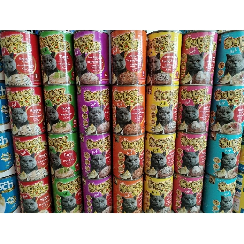 Super Cat ขนาด 400 g อาหารเปียกแมว Super Cat ขนาด 400 กรัม 12 กระป๋อง
