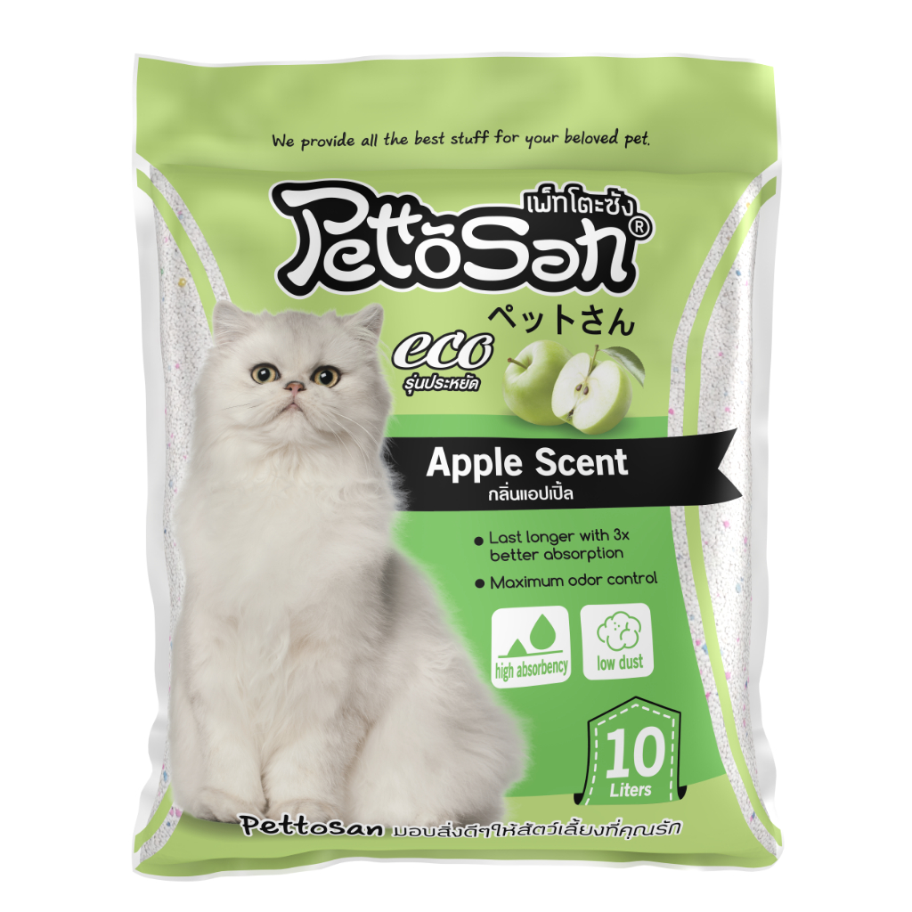 Pettosan ทรายแมวกลิ่นแอปเปิ้ล ขนาด 10 ลิตร