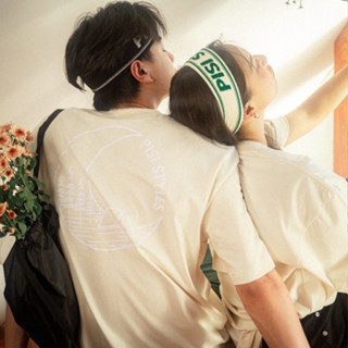 เสื้อออแกนิก เสื้อรักษ์โลก Organic Yeah! | PISI STYLES Camp (ลายเต๊นท์) สีขาวครีม