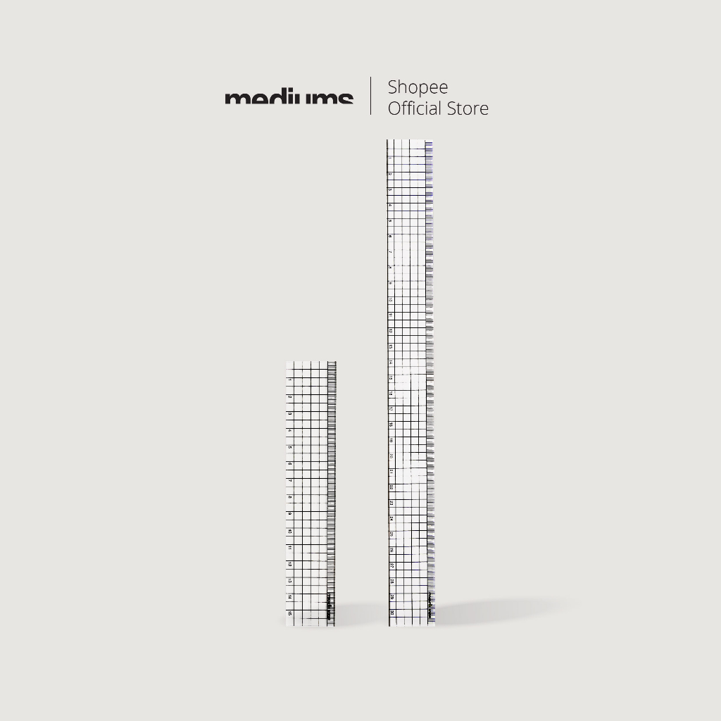 MEDIUMS TRANSPARENT GRID RULER ไม้บรรทัดตาราง ไม้บรรทัดตารางเส้น ไม้บรรทัดอคริลิค ขนาดโปร่งใส