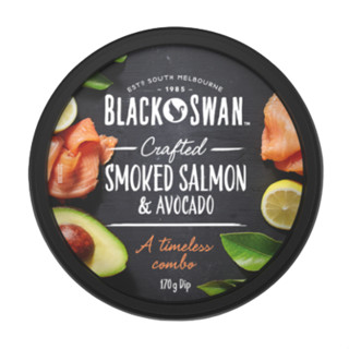 แบล็ค สวอน คราฟต์ แซลมอนรมควันและอะโวคาโด ดิป 170 กรัม - Crafted Smoked Salmon and Avocado Dip 170g Black Swan brand