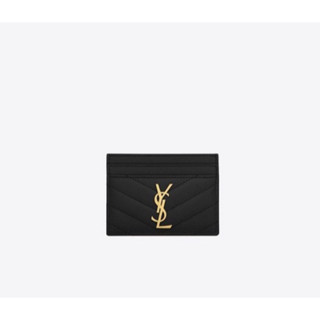 พร้อมส่ง New! YSL Card holder สีดำ อะไหล่ทอง Fullset with rec. ของแท้ 💯