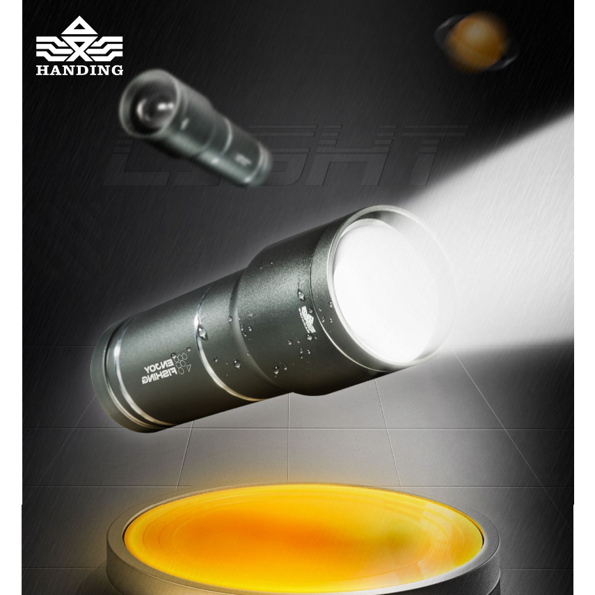 ไฟส่องทุ่นกันน้ำ Handing 4 สี (เลนส์คลิสตัส หลอด LED รุ่นใหม่) ระบบชาร์ตไฟแบบ USB มีขาตั้งไฟฉายให้