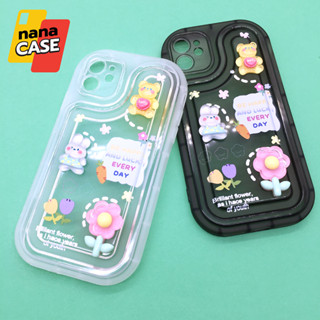 7+ 11 13 13 Pro Max เคสมือถือนิ่มใสกันกล้อง ซิลิโคน TPU ติดการ์ตูนน่ารัก