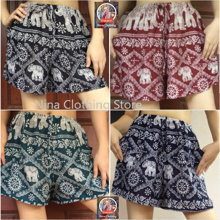 Elephant pants Thai pants Shorts กางเกงขาสั้น กางเกงลายช้าง มีหลายลายให้เลือก รูปที่ 6
