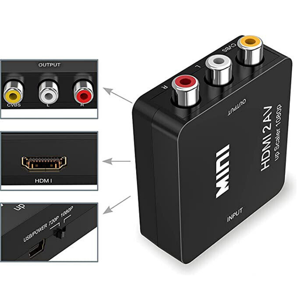 HDMI to AV Converter (1080P) แปลงสัญญาณภาพและเสียงจาก HDMI เป็น AV（HDMI2AV） #A-052