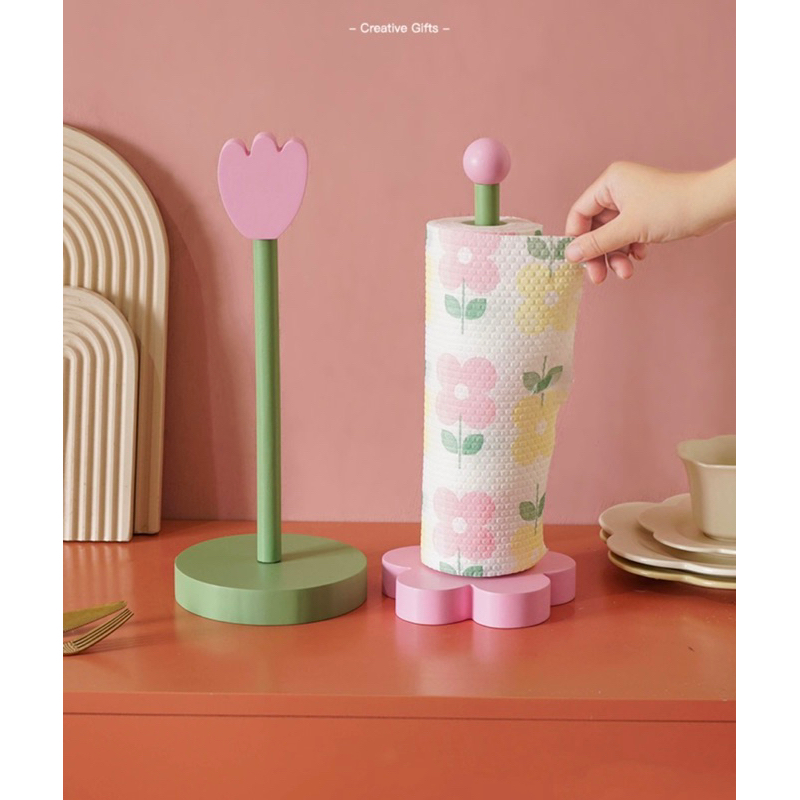 แท่นเสียบทิชชู่ แกนเสียบทิชชู่ ดอกไม้ มี2แบบ |Themeepshop