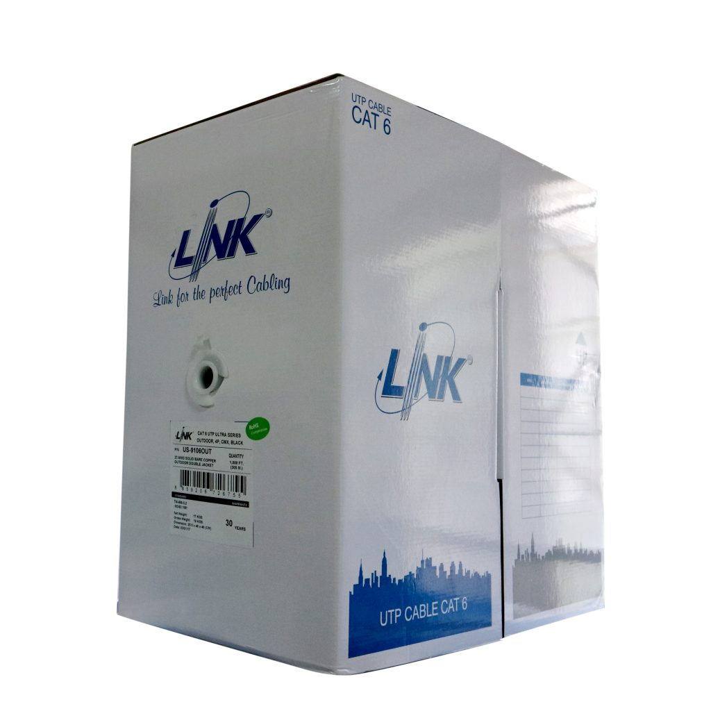 LINK สายแลน CAT6 UTP OUT DOOR รุ่น US-9106OUT ขนาด 305 เมตร