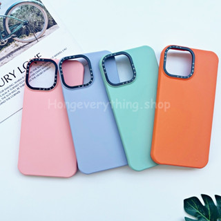 Silicone กำมะหยี่ Pink /Blue /Green/Orange เคสซิลิโคนกำมะหยี่(ปิดหัว-ปิดท้าย) เคสสีพึ้น เคสสำหรับรุ่น i11 - 14promax