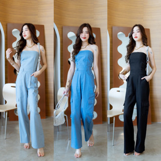 Dewishes 🩵💙 Luxchu Tube Jumpsuit จั้มสูทเกาะอกขายาว