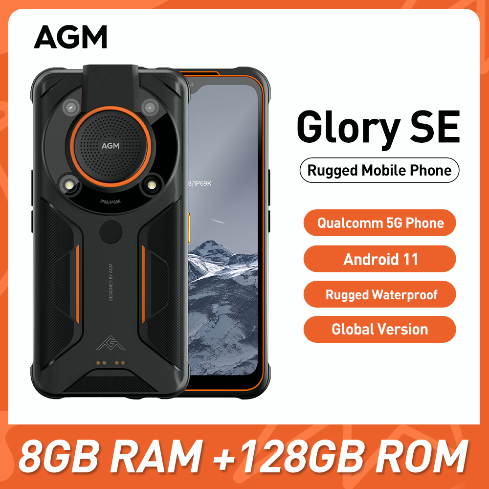 AGM Glory SE Rugged Smartphone 48MP Anti-Cold 6200mAh Battery Rugged Phone 8GB+128GB NFC Cellphone 5