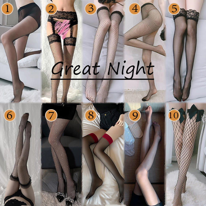 10 สไตล์ sexy ถุงน่องเซ็กซี่ เลกกิ้งสตรี ถุงน่องตาข่าย สวมใส่สบาย