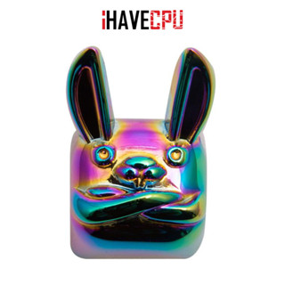 iHAVECPU KEYCAP (คีย์แคป) LOGA METALLIC KEYCAP SERIES : RABBOT (YEAR OF THE RABBIT) RAINBOW