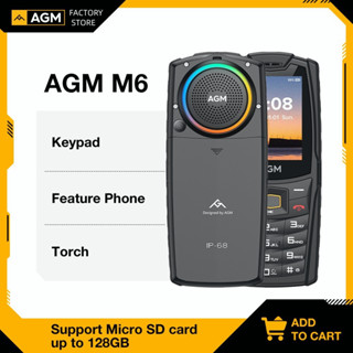 AGM M6 4G Unlocked Phone IP68 Push-Button Keypad Phone 2500mAh Rugged Phone Dual SIM Feature Phone Celular For Senior