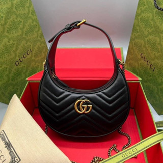 🔥ผ่อนได้🔥Gucci Marmont Half-Moon Shaped Mini Bag Size 21.5 cm งาน Original อุปกรณ์ : Full Box Set