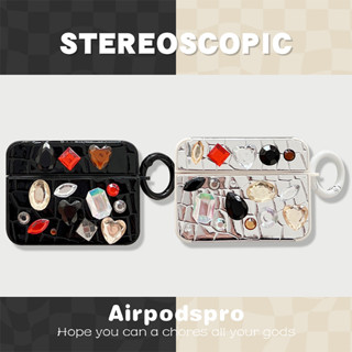 เคสแอร์พอด 3 Case Airpods pro2 บัตรน้ำขึ้นน้ำลง การ์ตูน เพชรพลอย ลายหนังจระเข้ Case Airpod 3 case เคส Airpod 1 gen2 case