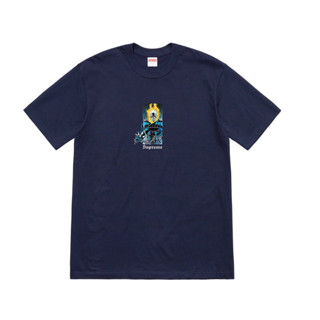 ใหม่พร้อมส่ง ของแท้ เสิ้อยืด Supreme Ghost Rider Tee Navy colorway