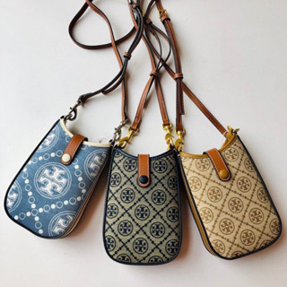 🎉 T MONOGRAM DENIM PHONE CROSSBODY สวยแท้💯