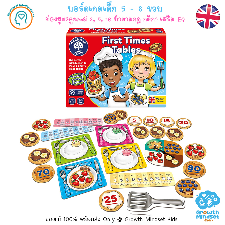 GM Kids (ของแท้อังกฤษ พร้อมส่ง 5 - 8 ขวบ) บอร์ดเกมเด็ก ท่องสูตรคูณ First Times Tables (Orchard Toys)