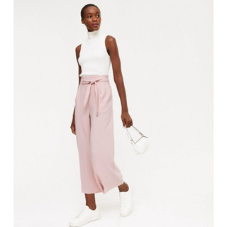 กางเกงคูลอต new look tall pale pink tie waist crop trouser