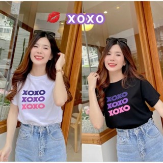 Xoxo T-shirt เสื่อยืดลายxoxo มีขาวกับดำ เก็บเงินปลายทางได้