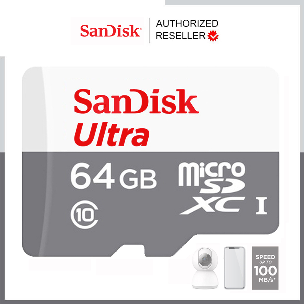 ซื้อ SanDisk Ultra Micro SDCard 100mbs 32GB 64G 128GB Class10(SDSQUNR)โทรศัพท์ กล้องวงจรปิดไร้สาย TF Card