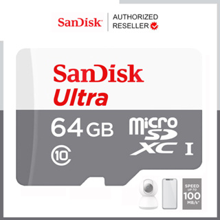 ราคาSanDisk Ultra Micro SDCard Speed 100mbs  32GB 64G 128GB Class10 (SDSQUNR) ประกัน 7 ปี โทรศัพท์ กล้องวงจรปิดไร้สาย กล้อง IP Camera TF Card
