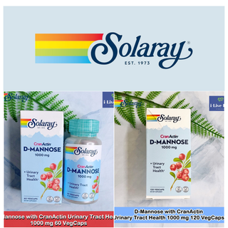 Solaray - D-Mannose with CranActin Urinary Tract Health 1000 mg ดีแมนโนส ดี-แมนโนส แมนโนส ดี-มันโนส ดีมันโนส