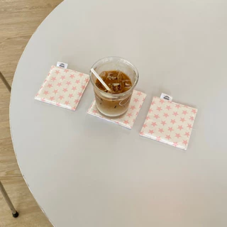 แผ่นรองแก้วลายดาว / Hihibye star coasters size : 9x9cm