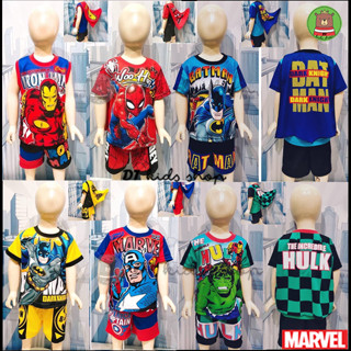 🚀ลิขสิทธิ์แท้💯% ชุดเซทเสื้อ+กางเกง มีปีก ชุดเด็กผู้ชาย Spiderman,Captain,Ironmanเสื้อผ้าเด็กชาว อายุ 10เดือน -4ปี