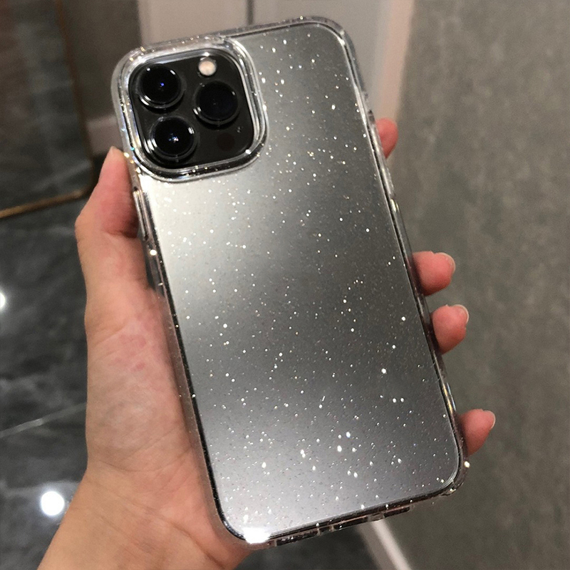 เคสโทรศัพท์มือถือซิลิโคน เคสใสกากเพชรรุ่น สำหรับ iPhone 7 8 plus 14 13 12 11 Pro max เคสใสกันกระแทก เคสใ #37