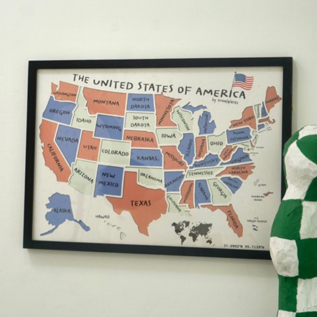 USA Photo Map | แผนที่อเมริกาพร้อมกรอบ แบบใส่รูปเองได้ตามแต่ละรัฐ
