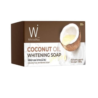 สบู่ไวท์เวย์ (แพ็คเกจใหม่) White Way coconut oil soap 100g. (08512) สบู่น้ำมันมะพร้าว ไวท์เวย์ ใช้ทุกวัน เพื่อผิวหน้า