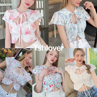 พร้อมส่ง🎉 เสื้อผูกคอเว้าอก ครอปผูกคอ ครอปคอจีน