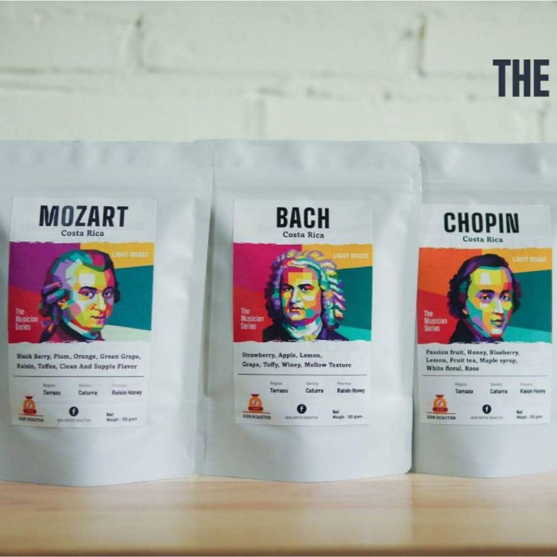 เมล็ดกาแฟคั่วอ่อน  Musician​ Series Costarica​🎷Mozart/Bach/Chopin ขนาด 100 g.